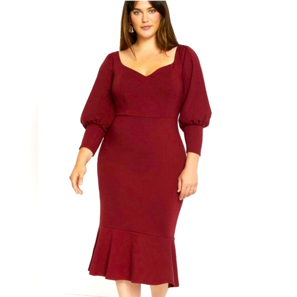 Flounce Hem Midi Dress Size:16